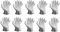 10x rękawice powlekane Reis Rtepo, rozmiar 7, biały