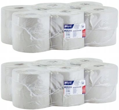 24x Papier toaletowy Merida Standard, 1-warstwowy, 9x19cm, 180m,  szary