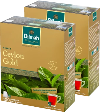 2x herbata czarna w torebkach Dilmah Ceylon Gold, 100 sztuk x 2g