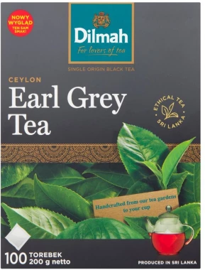 2x herbata Earl Grey czarna w torebkach Dilmah, 100 sztuk x 2g
