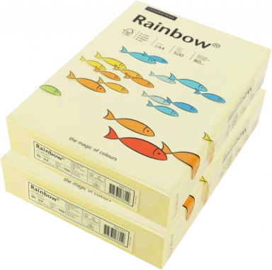 Zestaw 2x Papier ksero ekologiczny Rainbow, A4, 80g/m2, 500 arkuszy, jasny żółty (R12)