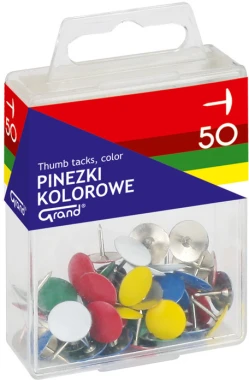 10x Pinezki Grand, 50 sztuk, mix kolorów