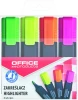 2x Zakreślacz Office Products, ścięta, 4 sztuki, mix kolorów fluorescencyjnych