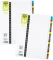 Zestaw 2x Przekładki kartonowe alfabetyczne A-Z z kolorowymi indeksami D.Rect, A4, 20 kart, mix kolorów