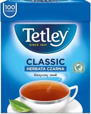 Zestaw 5x Herbata czarna w torebkach Tetley Classic, 100 sztuk x 1.5g