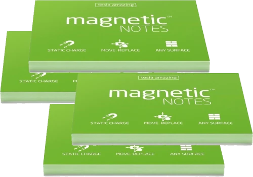 4x Karteczki elektrostatyczne Magnetic, 100x70mm, 100 sztuk, zielony