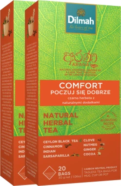 2x Herbata funkcjonalna w torebkach Dilmah Arana Comfort / Poczuj się dobrze, 20 sztuk x 1.5g