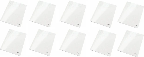 10x Skoroszyt kartonowy  bez oczek Leitz Wow, A4, do 60 kartek, 300g/m2, biały