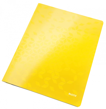 10x Skoroszyt kartonowy bez oczek Leitz Wow, A4, do 60 kartek, 300g/m2, żółty