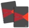 Zestaw 2x Kołonotatnik Leitz Office Card A5, w kratkę, 90 kartek, szaro-czerwony
