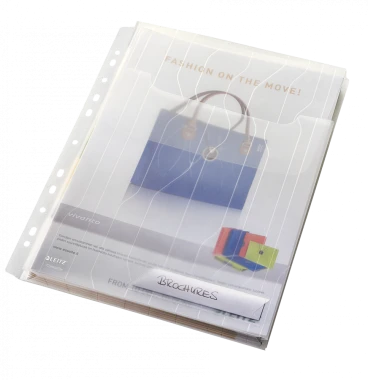 Zestaw 2x Folder groszkowy Leitz CombiFile, poszerzany, z klapką, A4, do 150 kartek, 200µm, 3 sztuki, transparentny