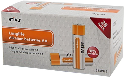 Zestaw 2x Bateria alkaliczna Ativa Longlife, AA, 28 sztuk