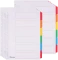 Zestaw 10x przekładki kartonowe gładkie z kolorowymi indeksami Office Depot Mylar, A4, 6 kart, biały