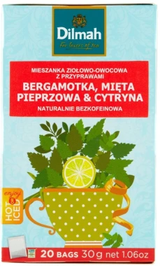 2x Herbata ziołowo- owocowa Dilmah, bergamotka/ mięta pieprzowa/ cytryna, 20 sztuk x 1.5g