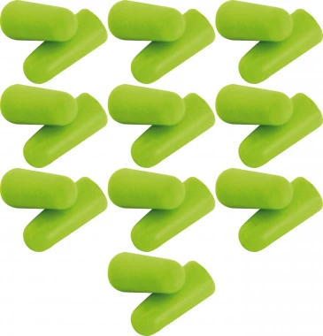 10x Zatyczki do uszu ED Comfort Plug, jednorazowe, 37dB, 1 para, zielony