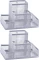 2x Przybornik na biurko Q-Connect Office Set, bez wyposażenia, metalowy (druciany), 4 przegrody, 153x103x100mm, srebrny
