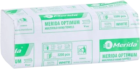 10x Ręcznik papierowy Merida, dwuwarstwowy, w składce ZZ, 160 składek, biały