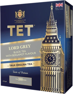 2x Herbata Earl Grey czarna aromatyzowana w torebkach Tet Lord Grey with Bergamot, z bergamotką, 100 x 2g