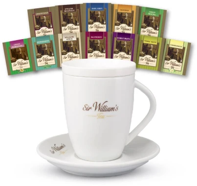 2x Zestaw prezentowy Sir William's Tea, 12 smaków, 12 sztuk + porcelanowy kubek