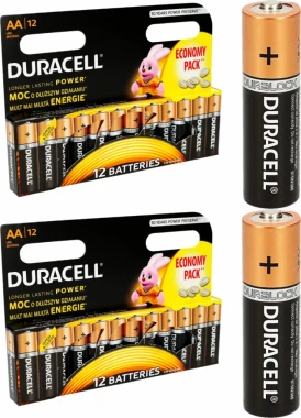 2x Bateria alkaliczna Duracell Basic, AA/LR6, 12 sztuk