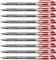 10x Długopis Rystor, V-Pen 6000, 0.7mm, czerwony