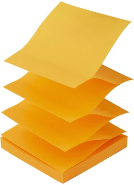 24x Karteczki samoprzylepne D.Rect Zig Zag, harmonijkowe, 75x75mm, 100 karteczek, pomarańczowy pastelowy