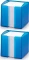 2x Pojemnik z białymi karteczkami Durable Trend, 100x105x100mm, 800 karteczek, przezroczysty niebieski