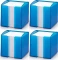 4x Pojemnik z białymi karteczkami Durable Trend, 100x105x100mm, 800 karteczek, przezroczysty niebieski