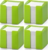 4x Pojemnik z białymi karteczkami Durable Trend, 100x105x100mm, 800 karteczek, zielony