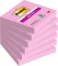 6x Karteczki samoprzylepne Post-it Super Sticky, 76x76 mm, 90 karteczek, różowy