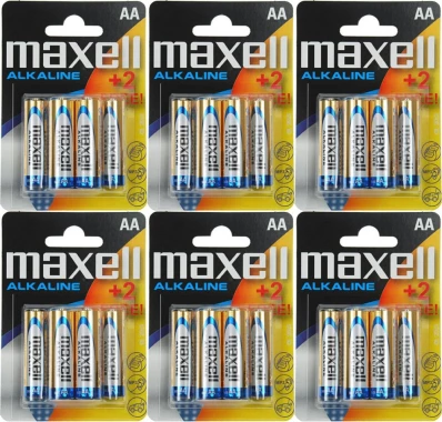 6x Bateria alkaliczna Maxell, AA, 6 sztuk (4+2)
