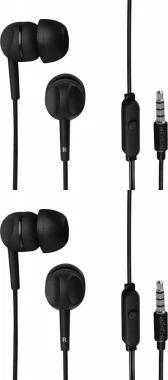 2x Słuchawki przewodowe dokanałowe Thomson EAR3005BK, z mikrofonem, czarny