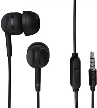 2x Słuchawki przewodowe dokanałowe Thomson EAR3005BK, z mikrofonem, czarny
