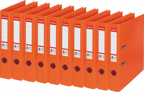10x Segregator Esselte No.1 Power, A4, szerokość grzbietu 50mm, do 350 kartek, pomarańczowy