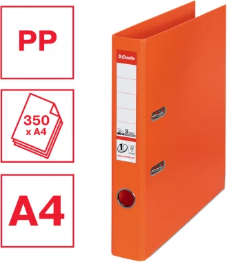 10x Segregator Esselte No.1 Power, A4, szerokość grzbietu 50mm, do 350 kartek, pomarańczowy