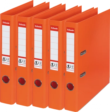 5x Segregator Esselte No.1 Power, A4, szerokość grzbietu 50mm, do 350 kartek, pomarańczowy