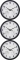 3x Zegar ścienny Hama Pure Plus, z termometrem i higrometrem, 25cm, tarcza kolor biały, rama kolor czarny