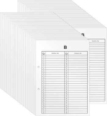 100x Przekładka kartonowa do akt osobowych Biurfol, A4, typ B, biały