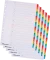 5x Przekładki kartonowe alfabetyczne z kolorowymi indeksami Office Depot, A4, 20 kart, biały