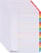 10x Przekładki kartonowe alfabetyczne z kolorowymi indeksami Office Depot, A4, 20 kart, biały