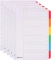 5x Przekładki kartonowe gładkie z kolorowymi indeksami Office Depot Mylar, A4, 6 kart, biały