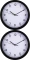 2x Zegar ścienny Hama PP-250, 25cm, tarcza kolor biały, rama kolor czarny