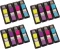 4x Zakładki samoprzylepne Post-it proste, indeksujące, folia, półtransparentne, 12x43mm, 4x35 sztuk, mix kolorów