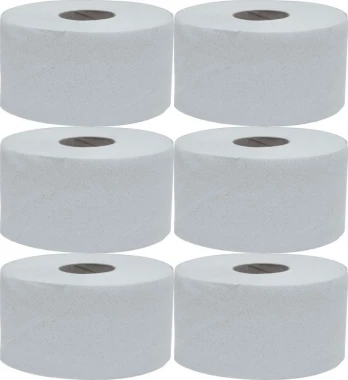 6x Papier toaletowy Papyrus Mini Jumbo, 1-warstwowy, 9.5cmx140m, szary
