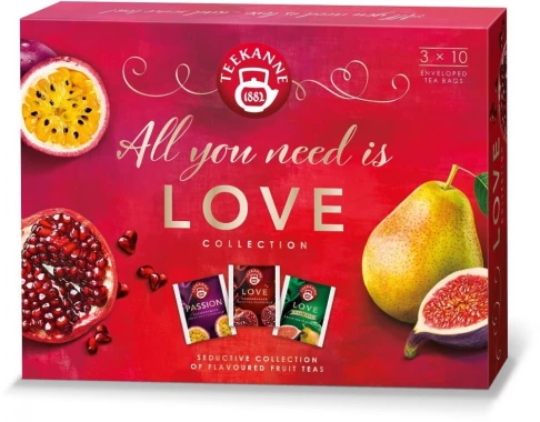 6x Zestaw herbat owocowych w kopertach Teekanne Love Collection, 3 smaki, 30 sztuk