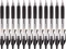 12x Długopis żelowy automatyczny Niceday, 0.7mm czarny