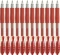 12x Długopis żelowy automatyczny Pilot, G2, 0.5mm, czerwony