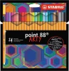 6x Cienkopisy Stabilo Point 88 Arty, 0.4mm, 24 sztuki, etui, mix kolorów