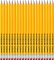 20x Ołówek Donau, HB, z gumką, żółty