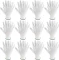 12x Rękawice tkaninowe Reis RMICRONYL, nakrapiane, rozmiar 8, biały